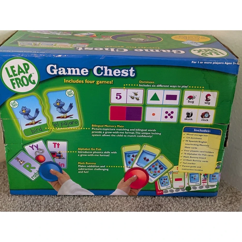 Leap‎ Frog Game Chest Four Games Alphabet Math Skills School Ready 3+ 2006 NEW